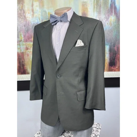 Tiglio Mens Forrest Green Super 140s Blazer 42S Made In Italy MSRP $1395